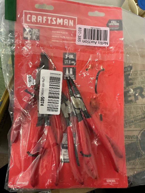 Photo 1 of CRAFTSMAN Snap Ring Plier Set, 4-Pack, 7 inch, Straight and Curved Pliers, Stainless Steel (CMMT98339)