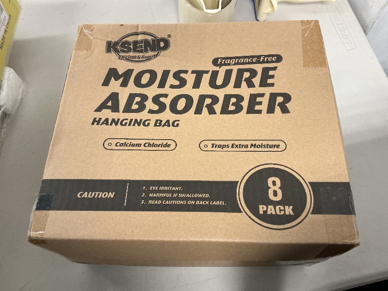 Photo 1 of Ksend Moisture Absorbers 8 Packs - 20.0 oz Dehumidifier Bags, Portable Moisture Hanging Bags for Closet, Bathroom and Kitchen, 14.5'' x 9.0''