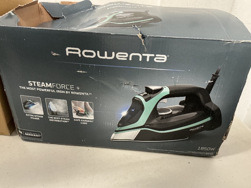 Photo 1 of Rowenta Steam Force Stainless Steel Soleplate Steam Iron for Clothes 400 Microsteam Holes 1800 Watts Ironing, Fabric Steamer, Garment Steamer, Digital Display, Precision Tip DW9440