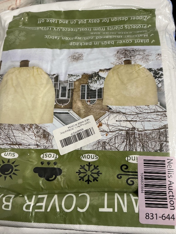Photo 1 of 95x80 Inch Huge Plant Covers Freeze Protection Frost Cloth for Outdoor Plants,2.82oz/yd² Thickened Winter Tree Covers with Zipper Drawstring,4 Pack Frost Blanket from Wind,Pest and Animal