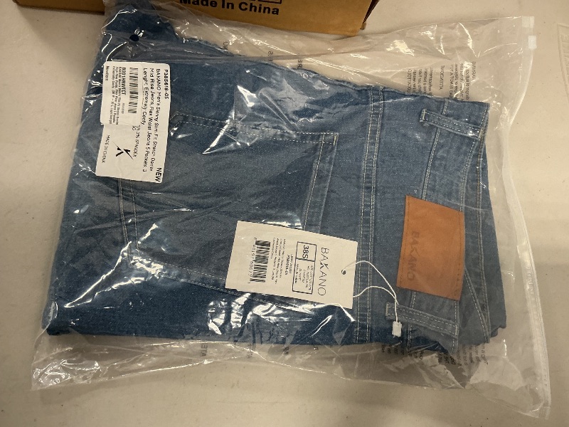Photo 1 of BAKANO Men's Skinny Slim Fit Stretch Denim High Rise Pants, Flex Waist Jeans 5 Pockets. Extremelly Confy. (38 W - 30 L, Light Indigo)