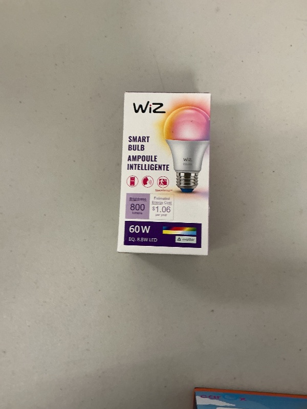 Photo 1 of WiZ LED Smart Light Bulbs, Sunset to Sunrise Automation + Motion Detection + Control with Voice or App, Full Color A19 60W 800LM E26 Indoor, Matter Compatible - 1 Pack