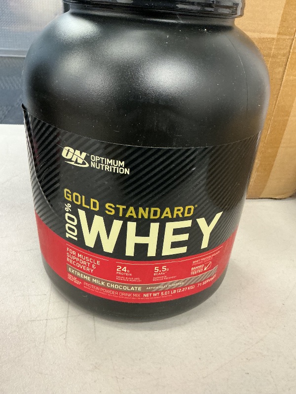 Photo 1 of Optimum Nutrition Gold Standard 100% Whey Protein Powder, Extreme Milk Chocolate, 5 Pound (Packaging May Vary)
