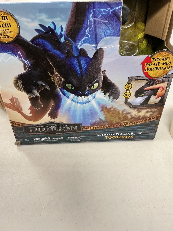 Photo 1 of Dreamworks Dragons, How to Train Your Dragon, Ultimate Plasma Blast Toothless, 25” Wings with Lights & Sounds Action Figure, Kids Toys for Boys Ages 4 and up