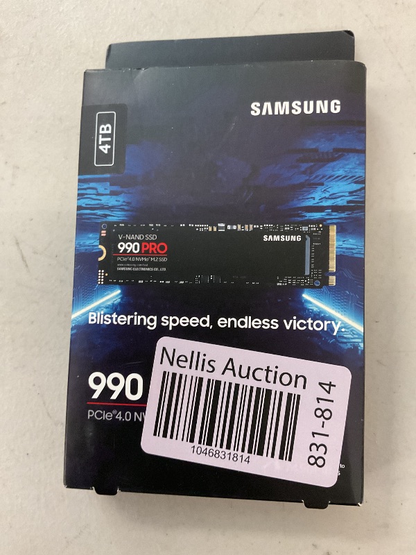 Photo 1 of Samsung 990 PRO SSD 4TB PCIe 4.0 M.2 2280 Internal Solid State Hard Drive, Seq. Read Speeds Up to 7,450 MB/s for High End Computing, Gaming, and Heavy Duty Workstations, MZ-V9P4T0B/AM