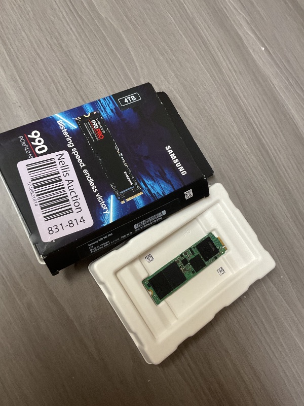 Photo 1 of Samsung 990 PRO SSD 4TB PCIe 4.0 M.2 2280 Internal Solid State Hard Drive, Seq. Read Speeds Up to 7,450 MB/s for High End Computing, Gaming, and Heavy Duty Workstations, MZ-V9P4T0B/AM