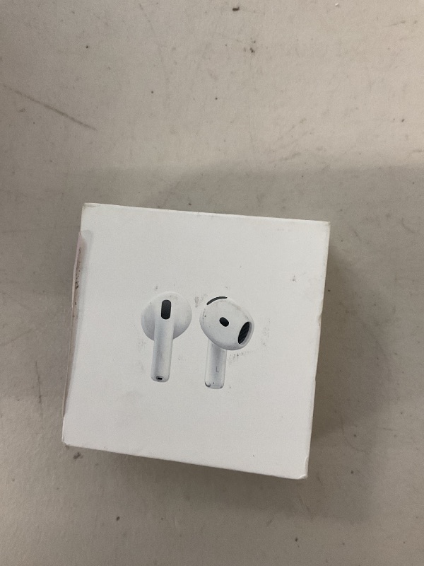 Photo 1 of Apple AirPods 4 Wireless Earbuds, Bluetooth Headphones, Personalized Spatial Audio, Sweat and Water Resistant, USB-C Charging Case, H2 Chip, Up to 30 Hours of Battery Life, Effortless Setup for iPhone