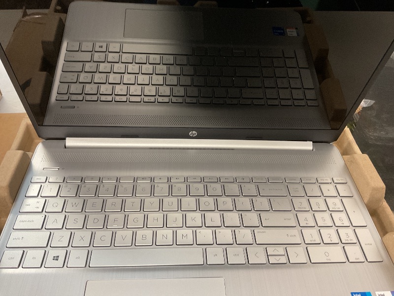 Photo 1 of HP 15.6" FHD Touchscreen Laptop, Intel Core i5-1135G7 Processor, 16GB DDR4 RAM, 512GB SSD, Intel Iris Xe Graphics, HD Webcam, HD Audio, Windows 11, Silver, 32GB Hotface USB Card