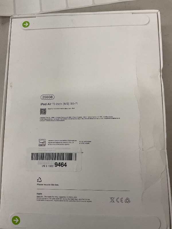 Photo 1 of Apple iPad Air 11-inch with M3 chip Built for Apple Intelligence, Liquid Retina Display, 256GB, 12MP Front/Back Camera, Wi-Fi 6E, Touch ID, All-Day Battery Life — Blue