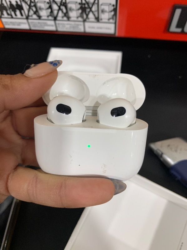Photo 1 of Apple AirPods 4 Wireless Earbuds, Bluetooth Headphones, Personalized Spatial Audio, Sweat and Water Resistant, USB-C Charging Case, H2 Chip, Up to 30 Hours of Battery Life, Effortless Setup for iPhone