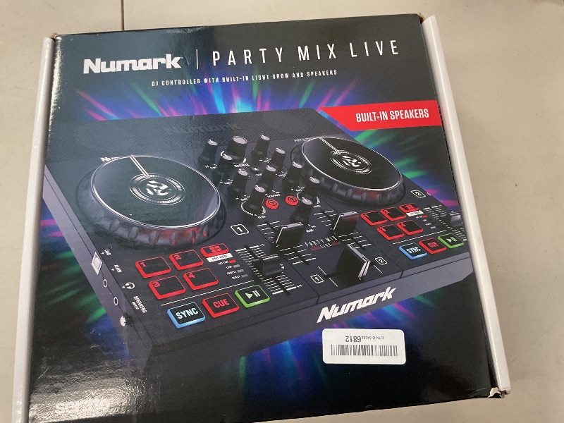 Photo 1 of Numark Party Mix Live - DJ Controller with Built in Speakers, Party Lights and DJ Mixer, Complete Dj Set with Mixer and Audio Interface + Serato DJ Lite