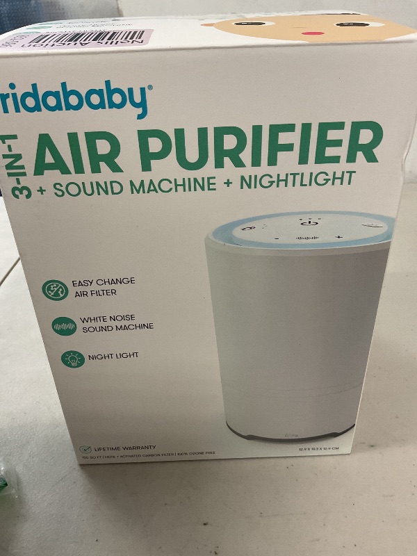 Photo 1 of Frida Baby 3-in-1 Baby Air Purifier for Allergy Relief, Sound Machine for Sleeping + Nightlight, HEPA Filter Purifier for Bedroom with 3 Fan Speeds, Easy-Change Filter, Auto-Off Timer