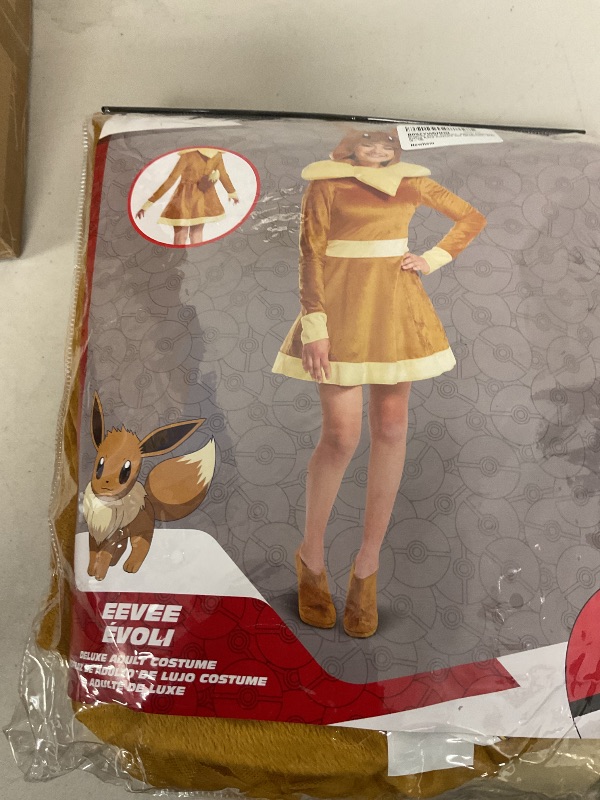 Photo 1 of Disguise Eevee Costume, Official Pokemon Deluxe Adult Costume and Headpiece, Size (8-10)