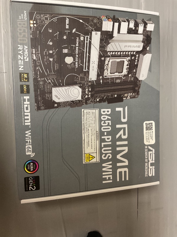 Photo 1 of ASUS Prime B650-PLUS WiFi AMD B650 AM5 Ryzen™ Desktop 9000 8000 & 7000 ATX Motherboard, DDR5, PCIe 5.0 M.2, 2.5Gb LAN, WiFi 6E, HDMI™, SATA 6 Gbps, USB Type-C®, BIOS Flashback™, Thunderbolt™ 4 Header