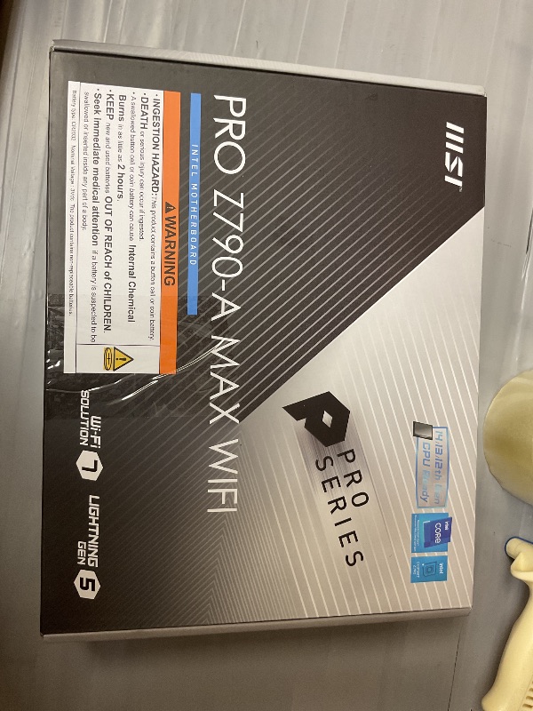 Photo 1 of MSI PRO Z790-A MAX WiFi ProSeries Motherboard (Supports 12th/13th/14th Gen Intel Processors, LGA 1700, DDR5, PCIe 5.0, M.2, SATA 6G, 2.5Gbps LAN, USB 3.2 Gen2, Wi-Fi 7, Bluetooth 5.4, ATX)