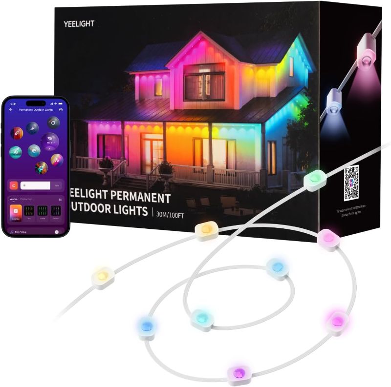 Photo 1 of Yeelight Smart Outdooe Permanent string lights 150 ft 20+ lighting effect