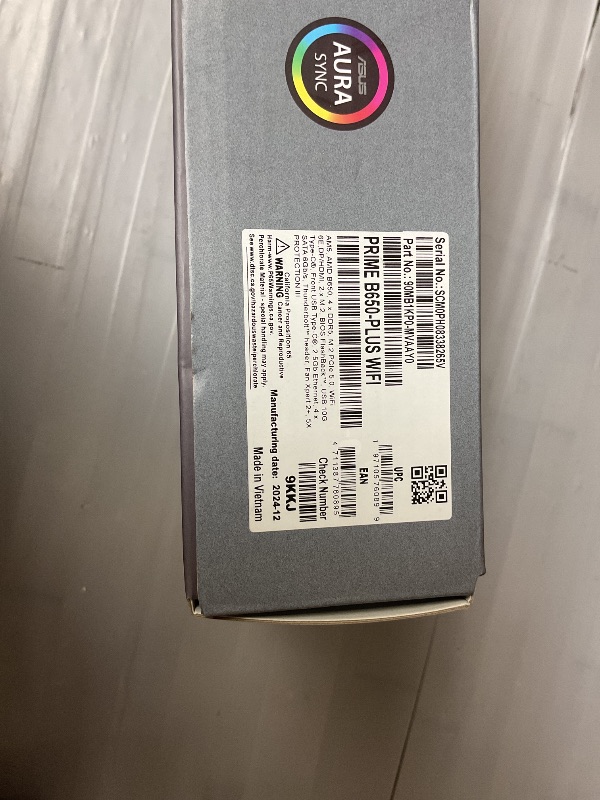 Photo 1 of ASUS Prime B650-PLUS WiFi AMD B650 AM5 Ryzen™ Desktop 9000 8000 & 7000 ATX Motherboard, DDR5, PCIe 5.0 M.2, 2.5Gb LAN, WiFi 6E, HDMI™, SATA 6 Gbps, USB Type-C®, BIOS Flashback™, Thunderbolt™ 4 Header