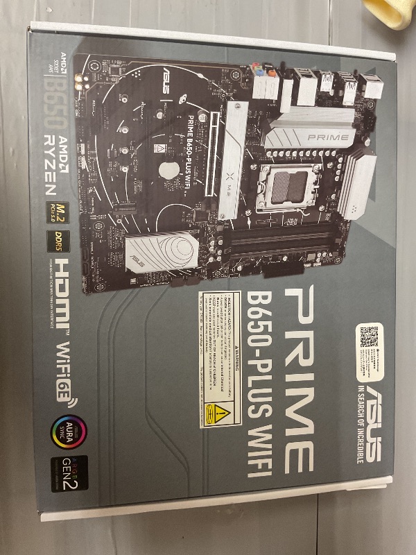Photo 1 of ASUS Prime B650-PLUS WiFi AMD B650 AM5 Ryzen™ Desktop 9000 8000 & 7000 ATX Motherboard, DDR5, PCIe 5.0 M.2, 2.5Gb LAN, WiFi 6E, HDMI™, SATA 6 Gbps, USB Type-C®, BIOS Flashback™, Thunderbolt™ 4 Header