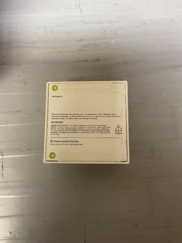 Photo 1 of Apple AirPods 4 Wireless Earbuds, Bluetooth Headphones, Personalized Spatial Audio, Sweat and Water Resistant, USB-C Charging Case, H2 Chip, Up to 30 Hours of Battery Life, Effortless Setup for iPhone