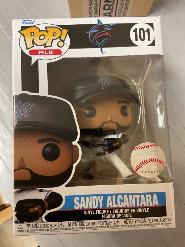Photo 1 of Funko Pop Marlins - Sandy Alcantara - MLB - Baseball Collectable Vinyl Figure - Gift Idea - Official Merchandise - Toys for Kids & Adults - Sports Fans