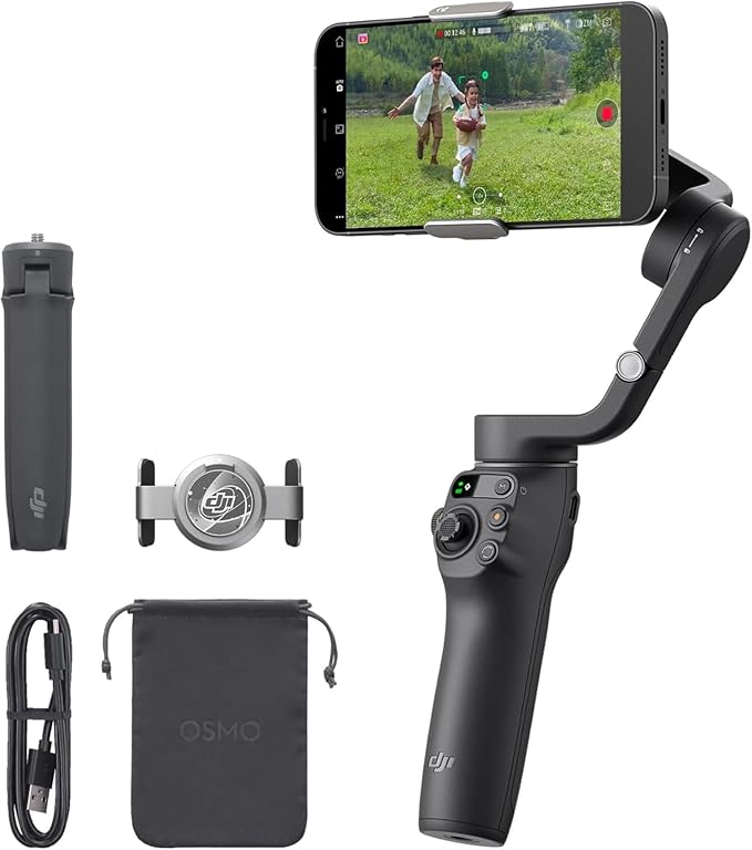 Photo 1 of DJI Osmo Mobile 6 Gimbal Stabilizer for Smartphones, 3-Axis Phone Gimbal, Built-In Extension Rod, Object Tracking, Portable and Foldable, Vlogging Stabilizer, YouTube TikTok, Slate Gray