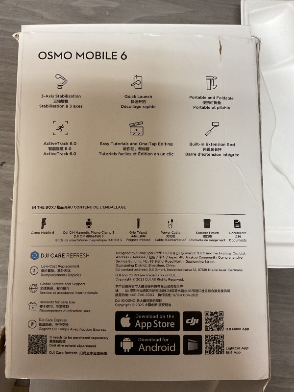 Photo 1 of DJI Osmo Mobile 6 Gimbal Stabilizer for Smartphones, 3-Axis Phone Gimbal, Built-In Extension Rod, Object Tracking, Portable and Foldable, Vlogging Stabilizer, YouTube TikTok, Slate Gray