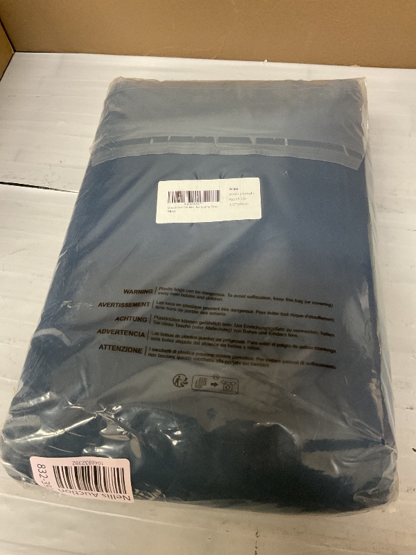 Photo 1 of Deconovo Double Layer Blackout Curtains and Sheer Grommet Light Blocking Curtains, Navy Blue, 52W x 96L