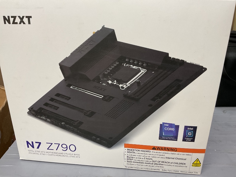 Photo 1 of NZXT N7 Z790 ATX Motherboard - Intel Z790, WiFi 6E, Bluetooth, Integrated I/O Shield - Supports 12th/13th/14th Gen Intel CPUs, Black
