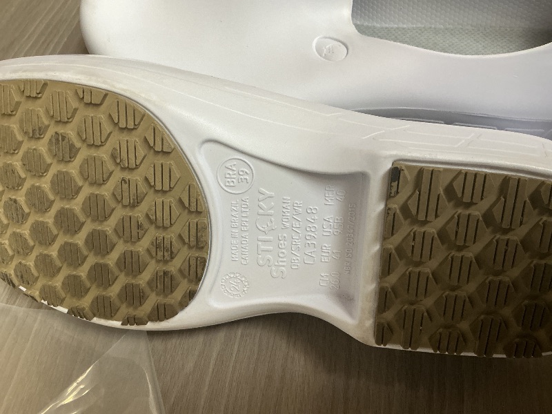 Photo 1 of Sticky SSW-US-BCA-9.5 Nursing Shoes Women - Chefs - Kitchen - Nurses - Clogs for Work - Waterproof Non Slip (White, 9.5)