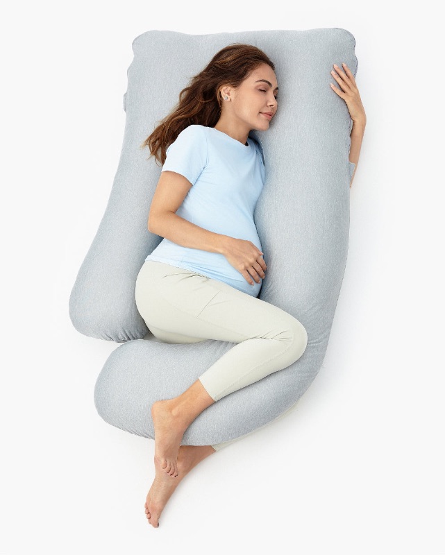 Photo 1 of MISERRO Pregnancy Pillows for Sleeping Cooling, Bamboo Rayon Cotton Blend Pregnancy Pillow, Soft Full Body Maternity Pillow, Pregnancy Must Haves (Gray, 57inches)