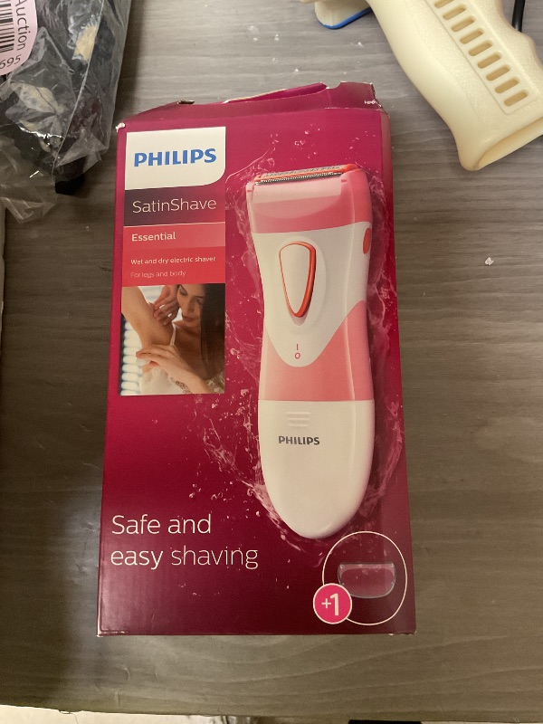 Photo 1 of Philips SatinShave Essential Women’s Wet & Dry Electric Shaver for Legs & Body, Cordless, with Hypoallergenic Foil, HP6306/50