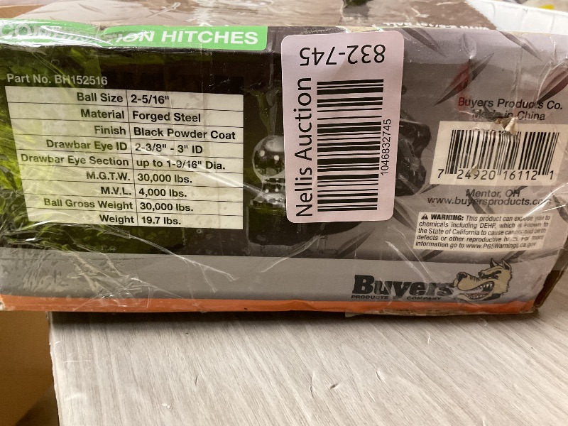 Photo 1 of Buyers Products 15 Ton Combination Hitch, 2-5/16 Inch Ball, 30,000lbs MGTW W/ Either Ball Or Pintle Hook, Heavy Duty Towing Accessories
