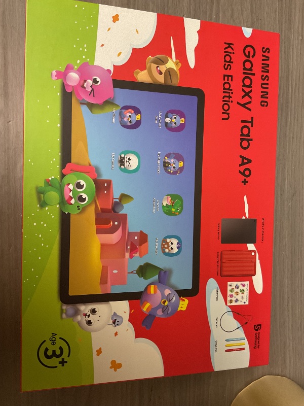 Photo 1 of SAMSUNG Galaxy Tab A9+ Kids Edition 11” 64GB WiFi Android Tablet, Long Battery Life, Expandable Storage, Slim & Lightweight, Kid-Friendly Durable Puffy Cover, US Version, Red
