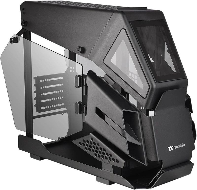 Photo 1 of Thermaltake AH T200 Helicopter Styled Open Frame Tempered Glass Swing Door USB3.1 (Gen.2) Type-C m-ATX Micro Case CA-1R4-00S1WN-00, Black