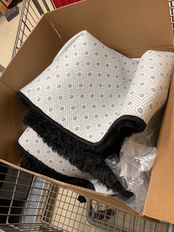 Photo 1 of SIZE UNKNOWN ….Large Fuzzy Rug Feet Black Fluffy Rug for Living Room, Big Plush Non-Skid Shag Carpet, Soft Shaggy Rugs for Bedroom Indoor Modern Home Decor 