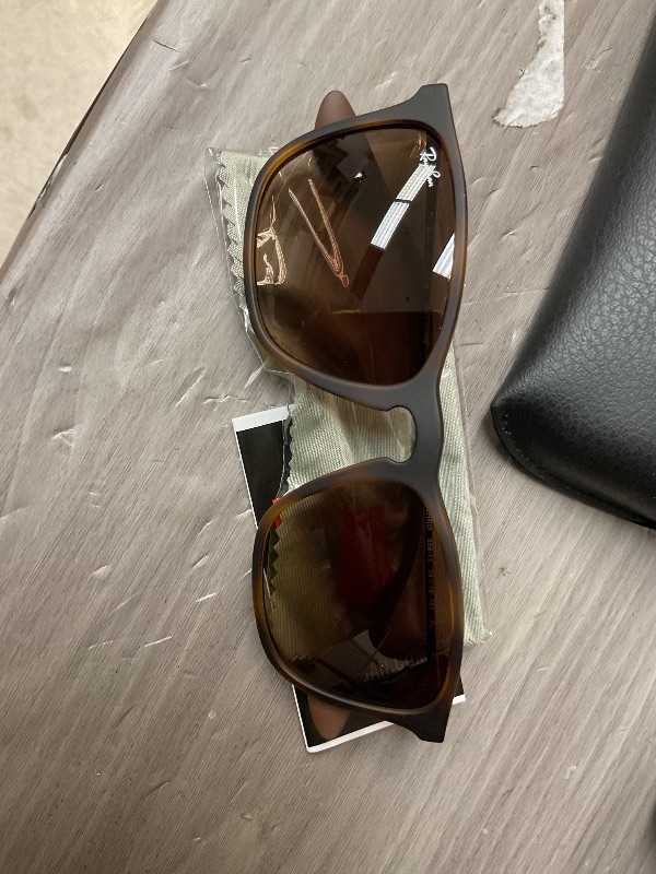 Photo 1 of Ray-Ban Women's RB4187 Chris Square Sunglasses, Rubber Havana/Gradient Brown, One Size