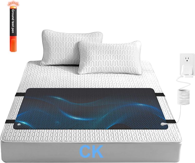 Photo 1 of Grounding Mat for Bed, Grounding Pad for Sleeping, Reduced Anxiety, Pain, Inflammation, Headache Relief, Balance, Grounding Mattress Pad with 15 Feet Cord 
(California King)