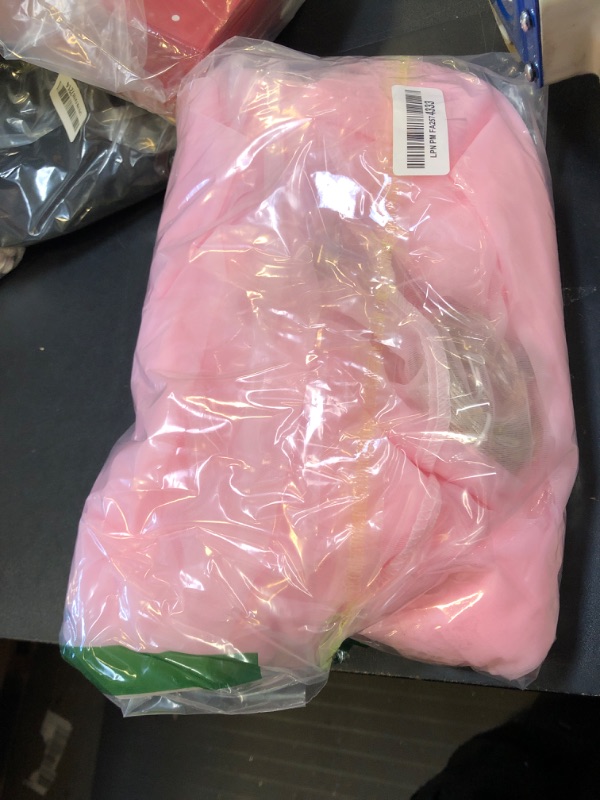 Photo 1 of 10×10ft Pink Tulle Backdrop Curtain with Lights String for Parties, Sheer Photo Curtain Backdrop Drapes for Wedding Party Photography Backgrounds