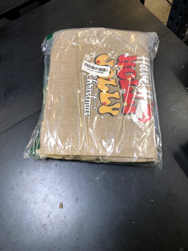 Photo 1 of 12 PCS Burlap Christmas Drawstring Gift Bags, 12x16in Christmas Linen Gift Bags w/Tags, Large Xmas Burlap Sacks Jute Goody Gift Bag Candy Treat Bags Reusable Gifts Wrapping for Holiday Party Favors