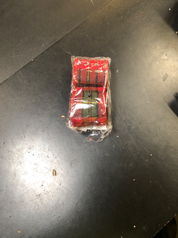 Photo 1 of 11 Yards Plaid Christmas Ribbon for Wreaths 2-3/8 inch Holiday Tartan Plaid Wired Edge Ribbon for Presents Garland Gifts Wrapping Bows Xmas Tree Topper Decor,Red Green