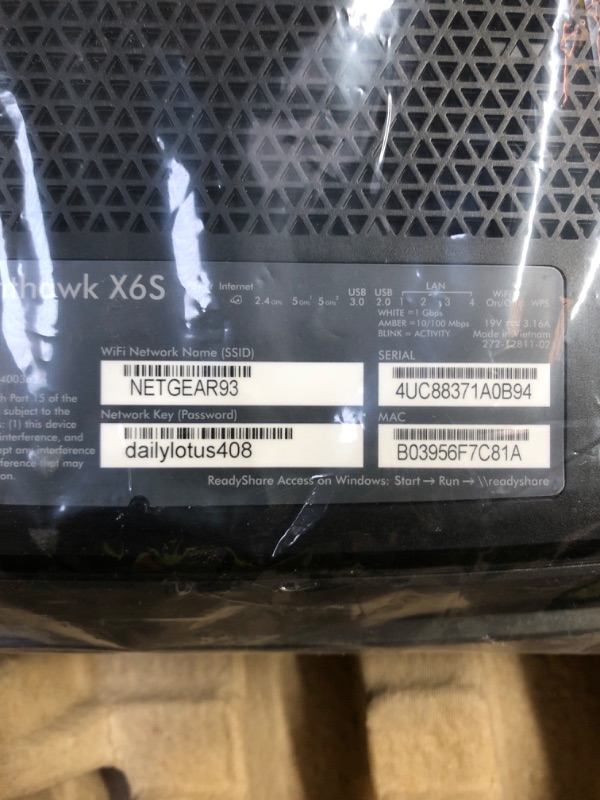 Photo 1 of NETGEAR Nighthawk X6S Smart Wi-Fi Router (R8000P) - AC4000 Tri-Band Wireless Speed (Up to 4000 Mbps) | Up to 3500 Sq Ft Coverage & 55 Devices | 4 x 1G Ethernet and 2 USB Ports