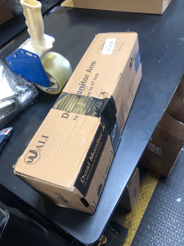 Photo 1 of WALI Dual Monitor Wall Mount, Single to Double Bracket Adapter, Horizontal Assembly Arm for 2 Screen up to 27 inch (012ARM), Black