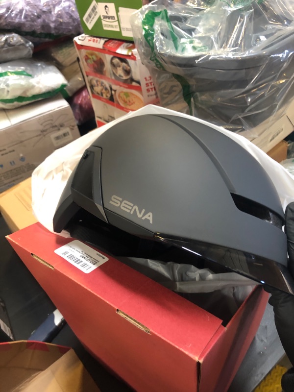 Photo 3 of Sena U1 E-Bike Smart Helmet with Mesh 2.0 Intercom (Matte Gray, M)