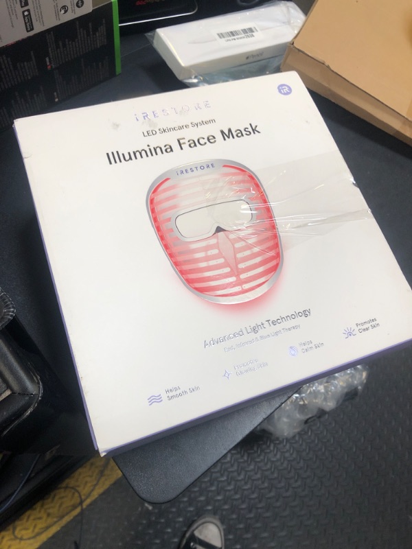 Photo 3 of iRestore LED Face Mask Light Therapy | Blue, Infrared & Red Light Therapy for Face | Illumina Skincare Device Facemask - Youthful Radiant Skin with Reduced Wrinkles, Fine Lines | Contour | 360 LEDs