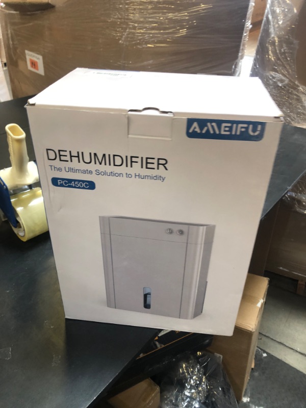 Photo 2 of AMEIFU Dehumidifier for Basement, 135 OZ Water Tank, (900 sq.ft) Quiet Dehumidifier for Home Bedroom Bathroom RV Closet with Auto Shut Off, Sleep Mode, 7 Colors LED Light (White)