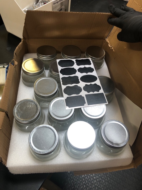 Photo 1 of 16 oz Mason Jars With Lids Regular Mouth 15 Pack-16 oz Glass Jars with Lids,Bulk Pint Clear Glass Jars For Meal Prep, Food Storage With 20 Labels (Silver Lids)