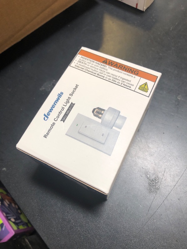 Photo 1 of DEWENWILS Remote Control Light Socket, Wireless Light Switch for Pull Chain Light Lamp Fixtures, 100FT Range, No Wiring Needed, ETL Listed(1 Wall Mounted Controller+1 Bulb Base, Shorter Version)