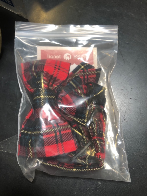 Photo 1 of PET DOG BOW AND COLLAR SMALL RED PLAID