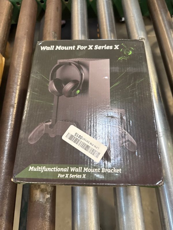 Photo 1 of Wall Mount for Xbox Series X with 2 Controller Holders and 1 Headphone Stand, Wall Mount Kit for Xbox Series X Accessories, Dual Ventilation Design Wall Shelf, Place Console Front Facing