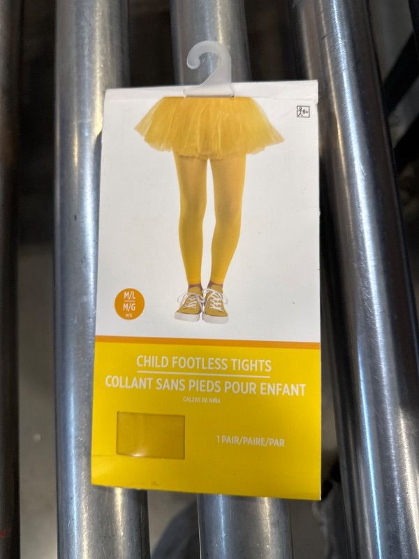 Photo 1 of Amscan 395705.09 Child Costume Footless Tights, Yellow